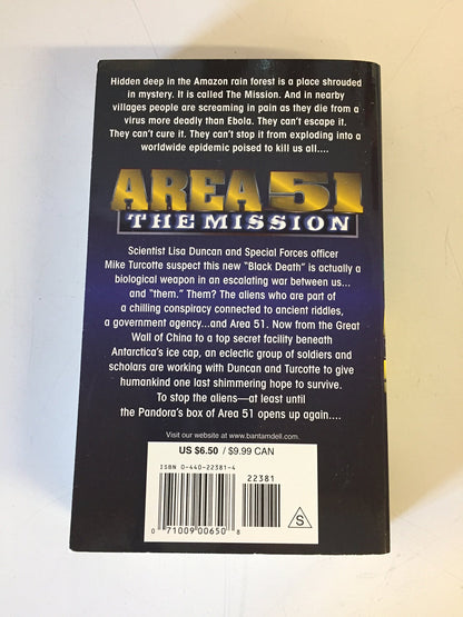 Vintage 1999 Mass Market Paperback Area 51: The Mission Robert Doherty