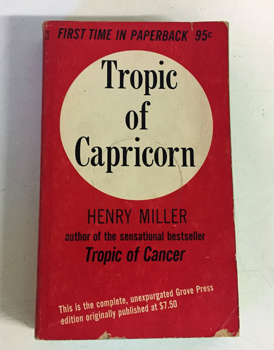 Vintage 1961 Mass Market Paperback Tropic of Capricorn Henry Miller Grove Press First Edition