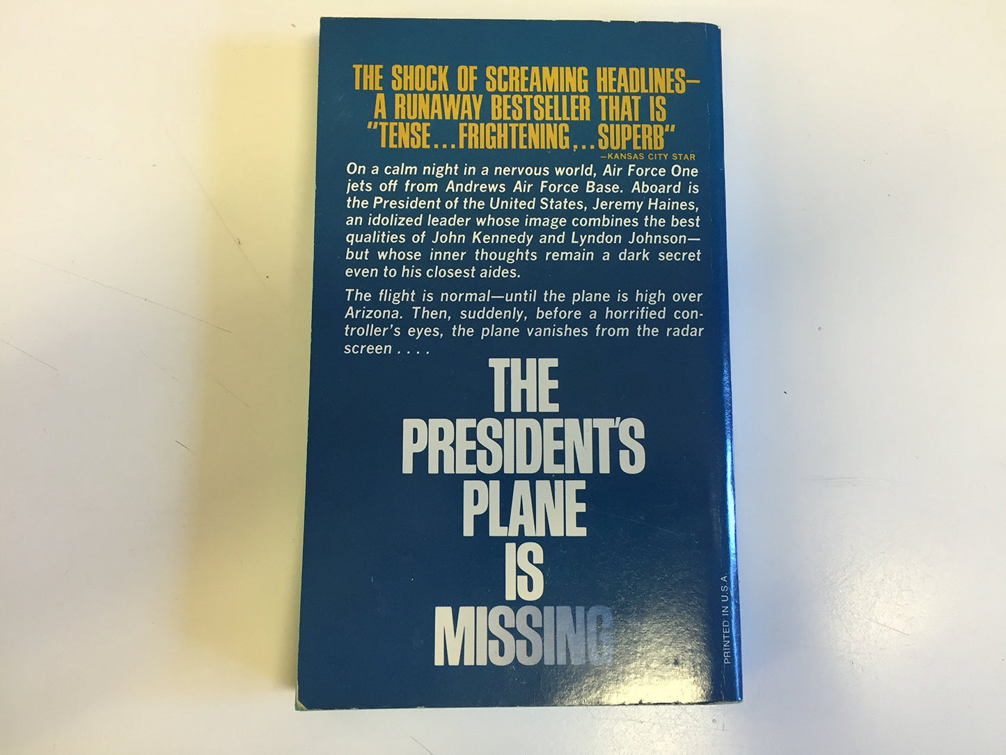 Vintage 1968 Mass Market Paperback The President's Plane Is Missing Robert J. Serling Dell Books First Ed