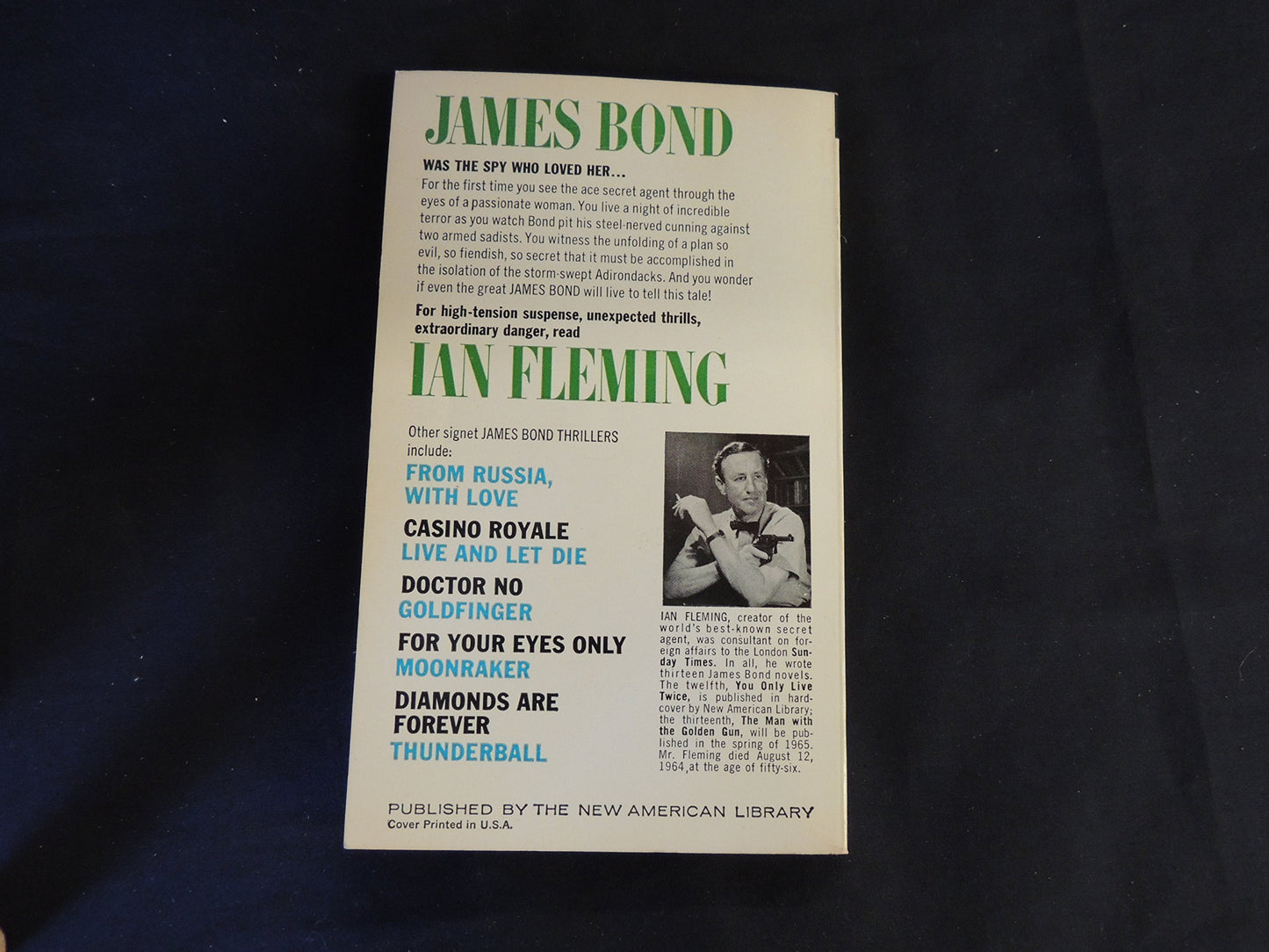 Vintage 1962 Mass Market Paperback The Spy Who Loved Me Ian Fleming