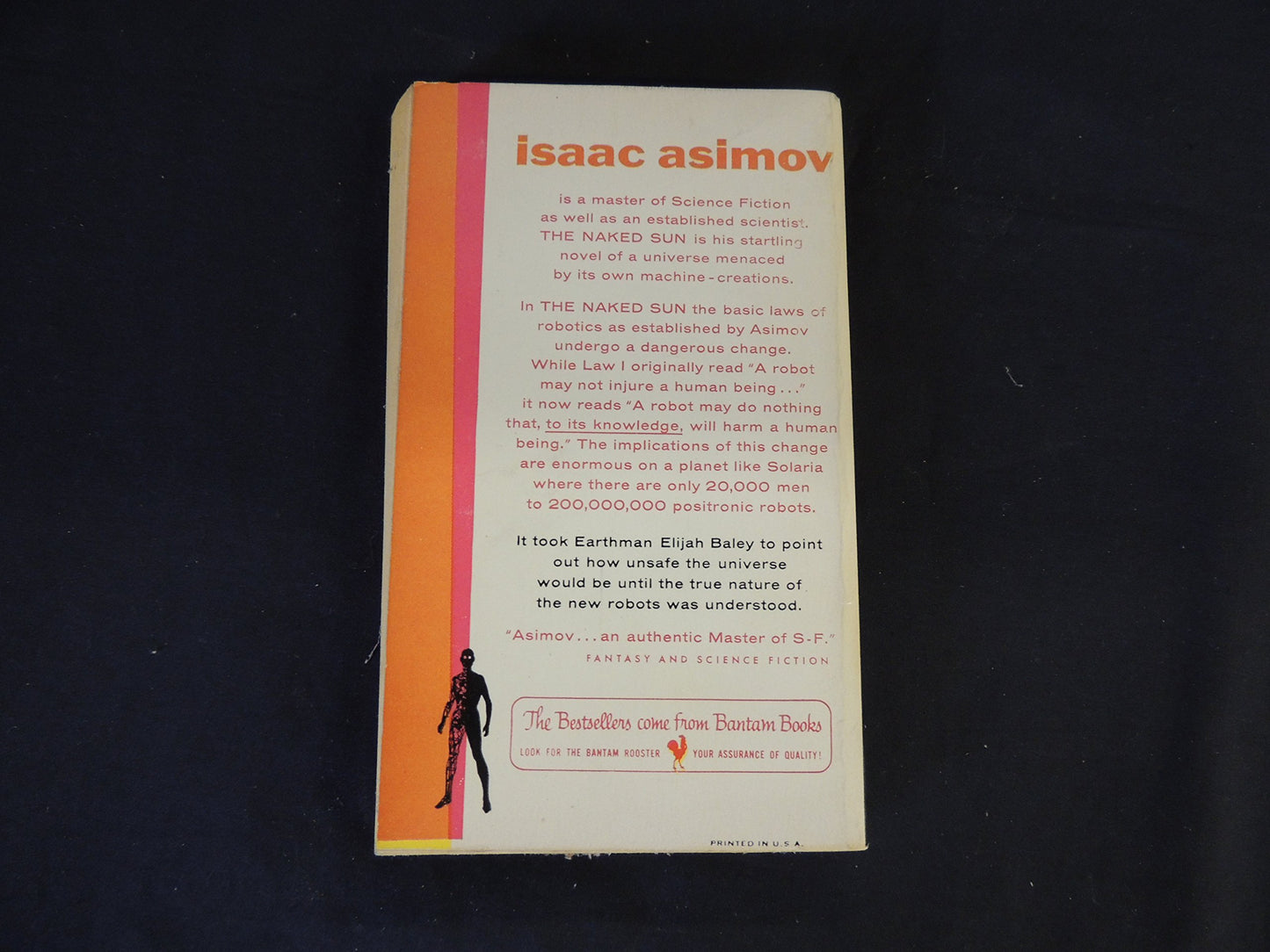 Vintage 1958 Mass Market Paperback The Naked Sun Isaac Asimov Bantam First Ed