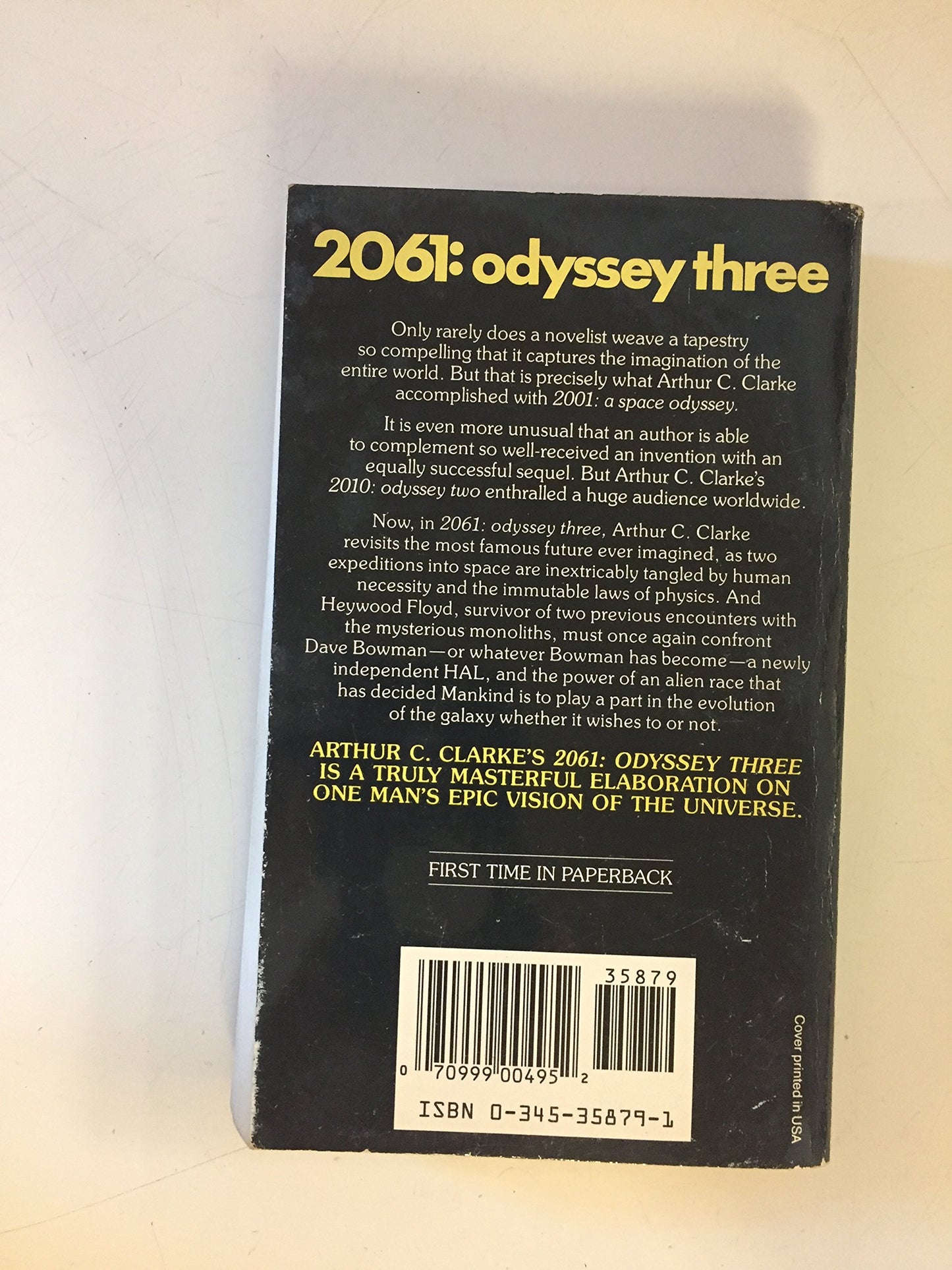 Vintage 1989 Mass Market Paperback 2061: Odyssey Three Arthur C. Clarke Del Rey First Printing