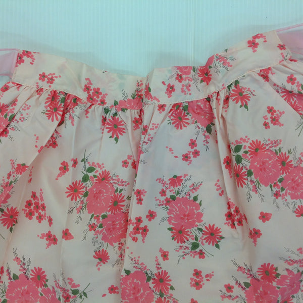 Vintage 1960's Except Decorations Pink Organza Apron with Pink Puff and Daisy Pattern