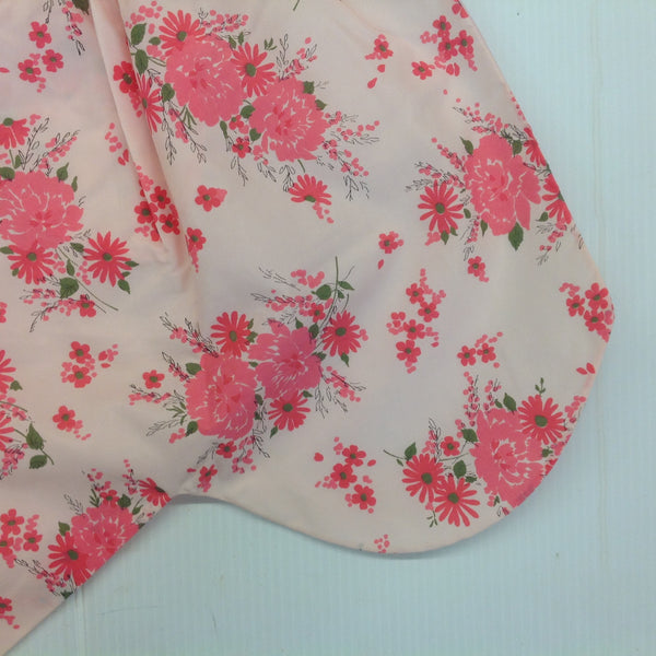 Vintage 1960's Except Decorations Pink Organza Apron with Pink Puff and Daisy Pattern
