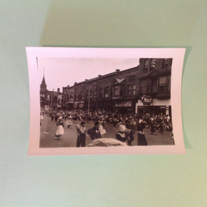 Vintage Mid Century B&W Photo Holland Michigan Tulip Festival Paraders Face Right