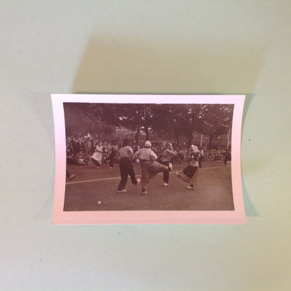 Vintage Mid Century B&W Photo Holland Michigan Tulip Festival Paraders Clog Dancing in the Street