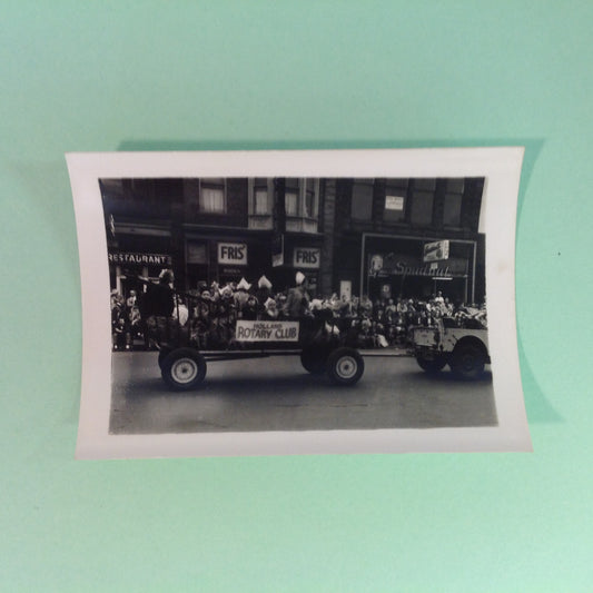 Vintage Mid Century B&W Photo Holland Michigan Tulip Festival Holland Rotary Club Hayride Children