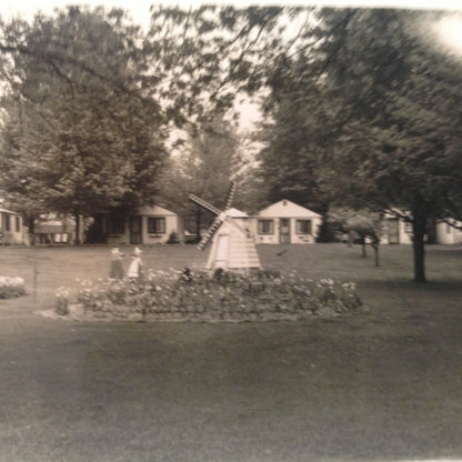 Vintage Mid Century B&W Photo Holland Michigan Tulip Festival Windmill in the Neighborhood Park