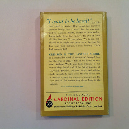 Vintage 1954 Mass Market Paperback Crimson Is The Eastern Shore Don Tracy Cardinal First Edition