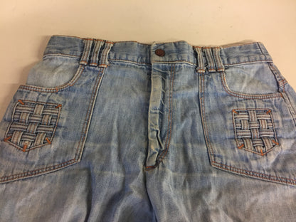 Vintage 1980's GO USA Cut Off Denim Jean Shorts Basket Weave By Lord Isaacs