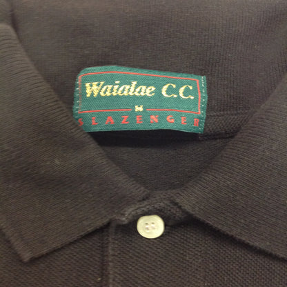Vintage 1998 Slazenger Souvenir Waialae Country Club Black Mens Medium Cotton Hawaiian Open 1965-1998 USA Golf Shirt