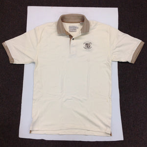 Vintage 2000 Souvenir Tehama by Clint Men's Medium Cream Combed Cotton 100th US Open Golf Tournament Pebble Beach Golf Shirt