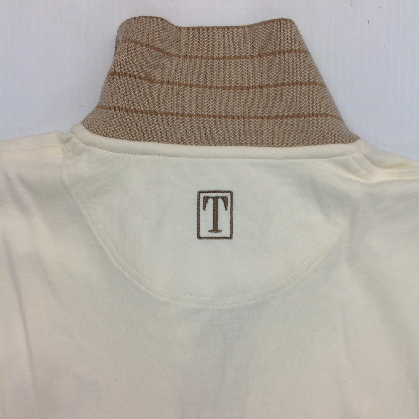 Vintage 2000 Souvenir Tehama by Clint Men's Medium Cream Combed Cotton 100th US Open Golf Tournament Pebble Beach Golf Shirt