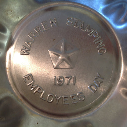 Vintage 1971 Warren Stamping Employee Day Commemorative Metal Ashtray Warren Michigan