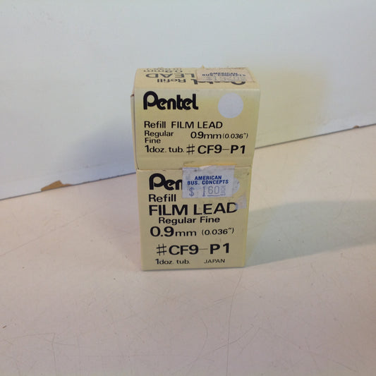 Vintage 1990's Pentel Mechanical Pencil NOS Refill Film Lead Regular Fine 0.9 mm #CF9-P1 Box of 12