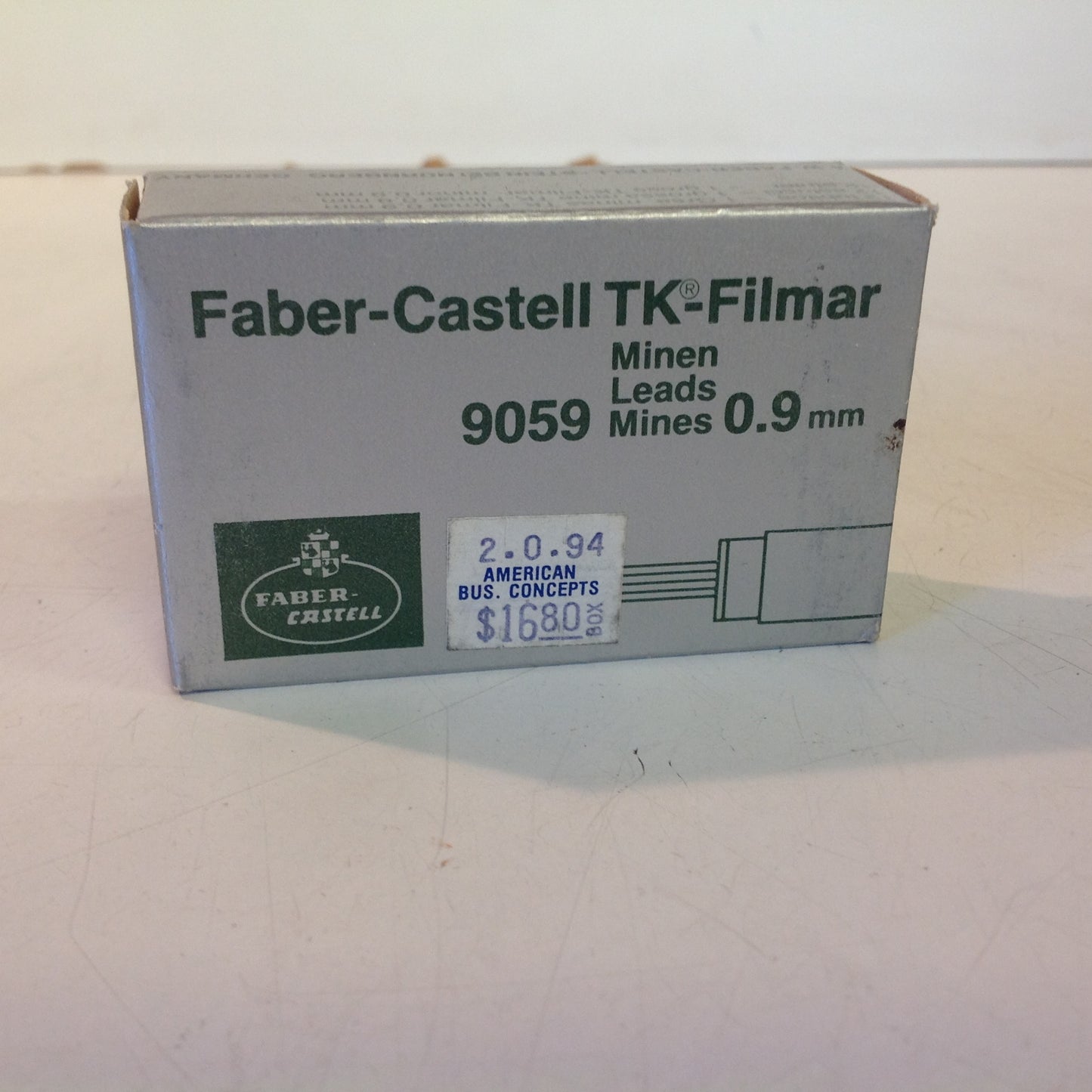 Vintage 1990's Faber-Castell Mechanical Pencil NOS Refill  Lead TK-Minen"B" 0.9 mm 9069 Box of 6