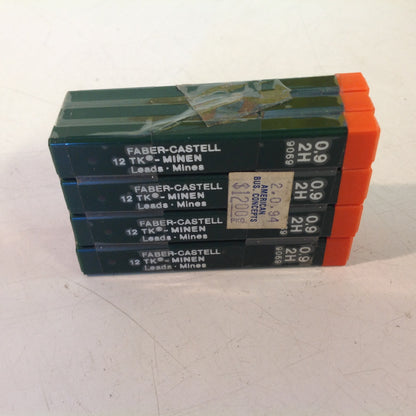 Vintage 1990's Faber-Castell Mechanical Pencil NOS Refill  Lead TK-Minen "2H" 0.9 mm 9069 Pack of 12