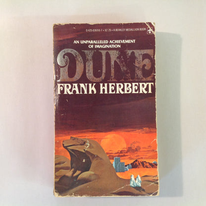 Vintage 1977 Mass Market Paperback DUNE Frank Herbert Science Fiction Classic Masterpiece Film