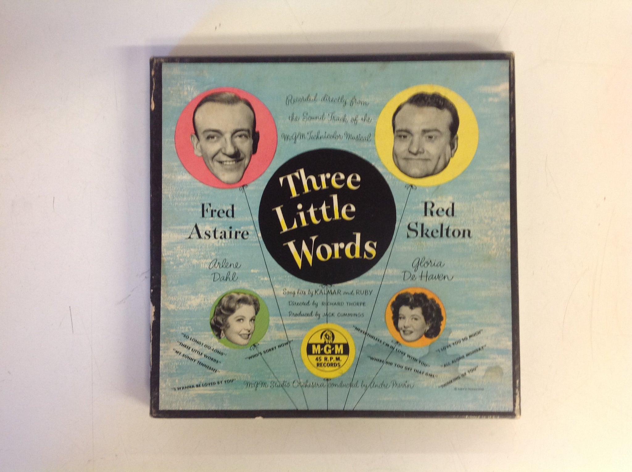 Vintage MGM 45 Box Set "Three Little Words" w/Fred Astaire, Red Skelton, Arlene Dahl Gloria De Haven