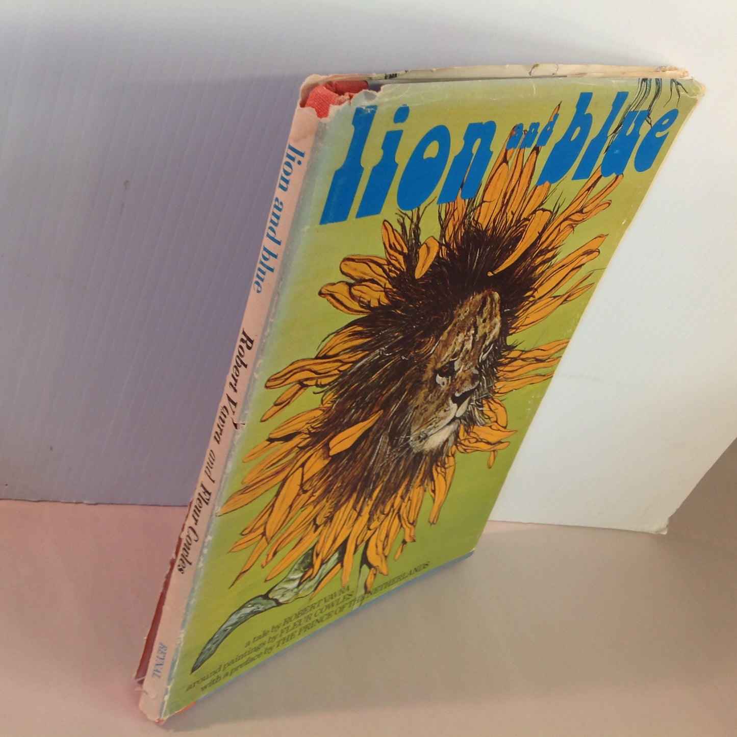 Vintage 1974 Children's Picture Book LION AND BLUE Hardcover with Dust Jacket