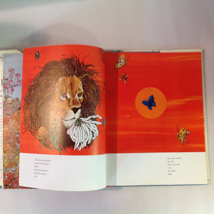 Vintage 1974 Children's Picture Book LION AND BLUE Hardcover with Dust Jacket