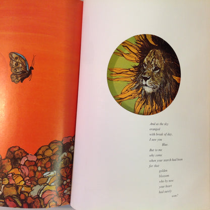 Vintage 1974 Children's Picture Book LION AND BLUE Hardcover with Dust Jacket