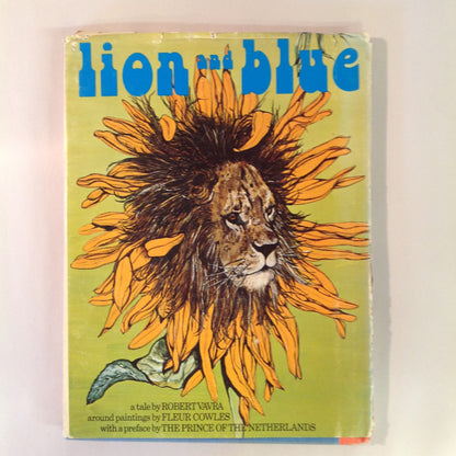 Vintage 1974 Children's Picture Book LION AND BLUE Hardcover with Dust Jacket