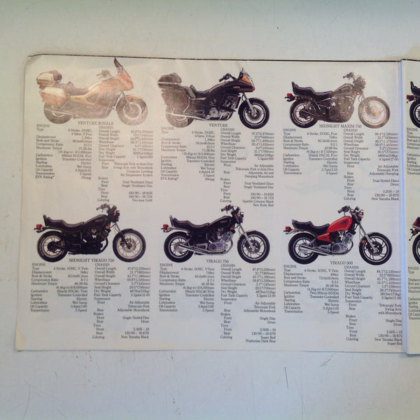 Vintage 1983 Yamaha Fold-Out Sales Brochure Poster
