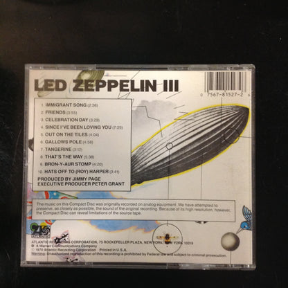 CD Led Zeppelin III 3 SD 19128-2 Rock Atlantic
