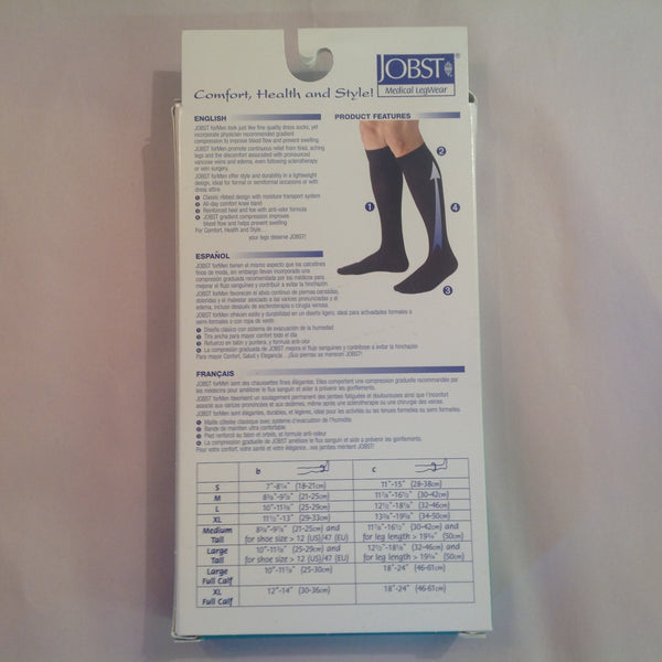 2007 NOS JOBST Men's Firm Compression 20-30 mmHg Large Black Knee CT Medical LegWear