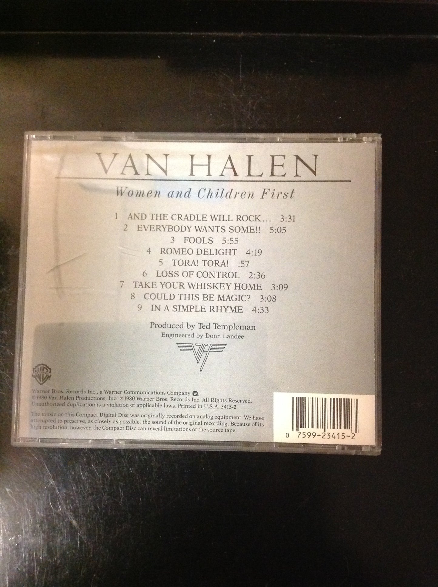 CD Van Halen Women and Children First 3415-2 Warner Bros.