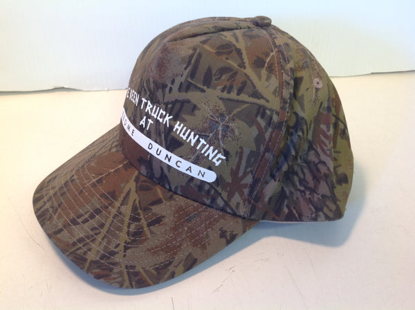 Toppers Camouflage Baseball Cap "I've Been Truck Hunting at Jerome Duncan" Dealership Novelty