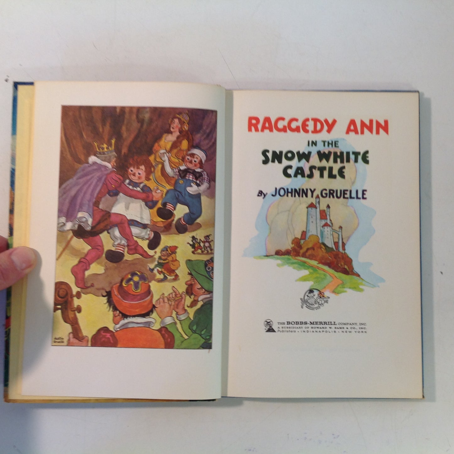 Vintage 1960 Bobbs-Merrill Hardcover Book Raggedy Ann in the Snow White Castle by Johnny Gruelle