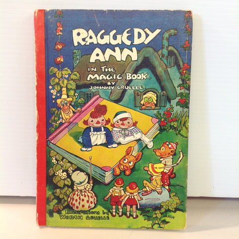 Vintage 1960 Bobbs-Merrill Hardcover Book Raggedy Ann In the Magic Book by Johnny Gruelle