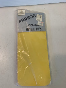 Vintage K-Mart Fashion Opaque Knee Hi's Women's Golden Yellow Size 8 1/2-11 100& Nylon