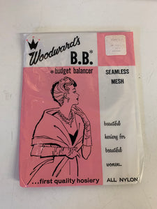 Vintage Woodward's Budget Balancer Seamless Mesh Women's Medium Off White 100% Nylon Hosiery NOS