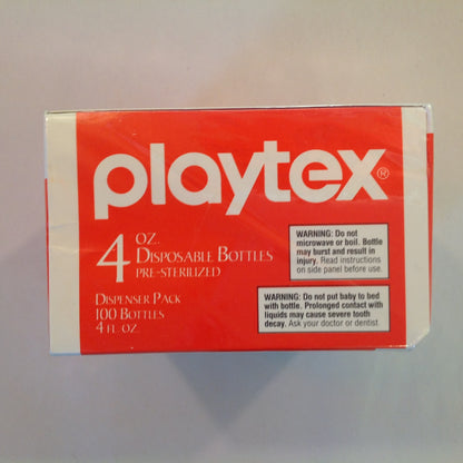 Vintage 1993 NOS Playtex 4 Ounce Pre-Sterilized Disposable Bottles