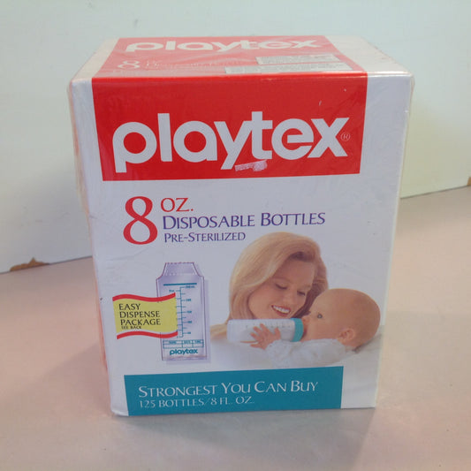 Vintage 1993 NOS Playtex 8 Ounce Pre-Sterilized Disposable Bottles Unused Sealed