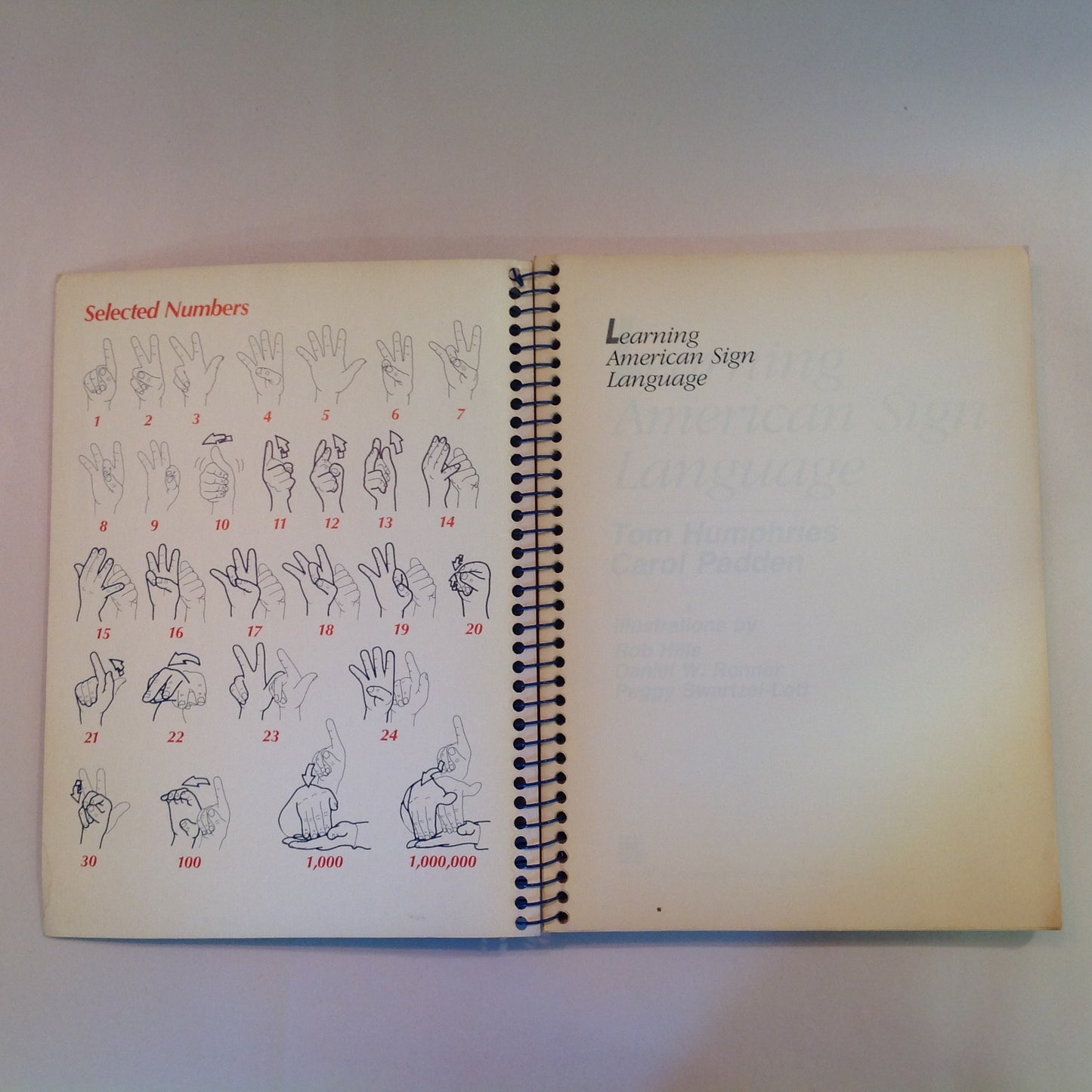 Vintage 1992 Spiral Bound Learning American Sign Language Tom Humphries Carol Padden