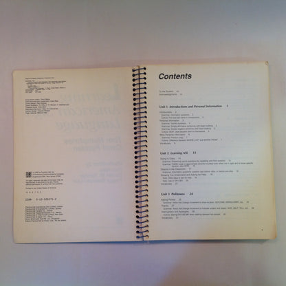 Vintage 1992 Spiral Bound Learning American Sign Language Tom Humphries Carol Padden