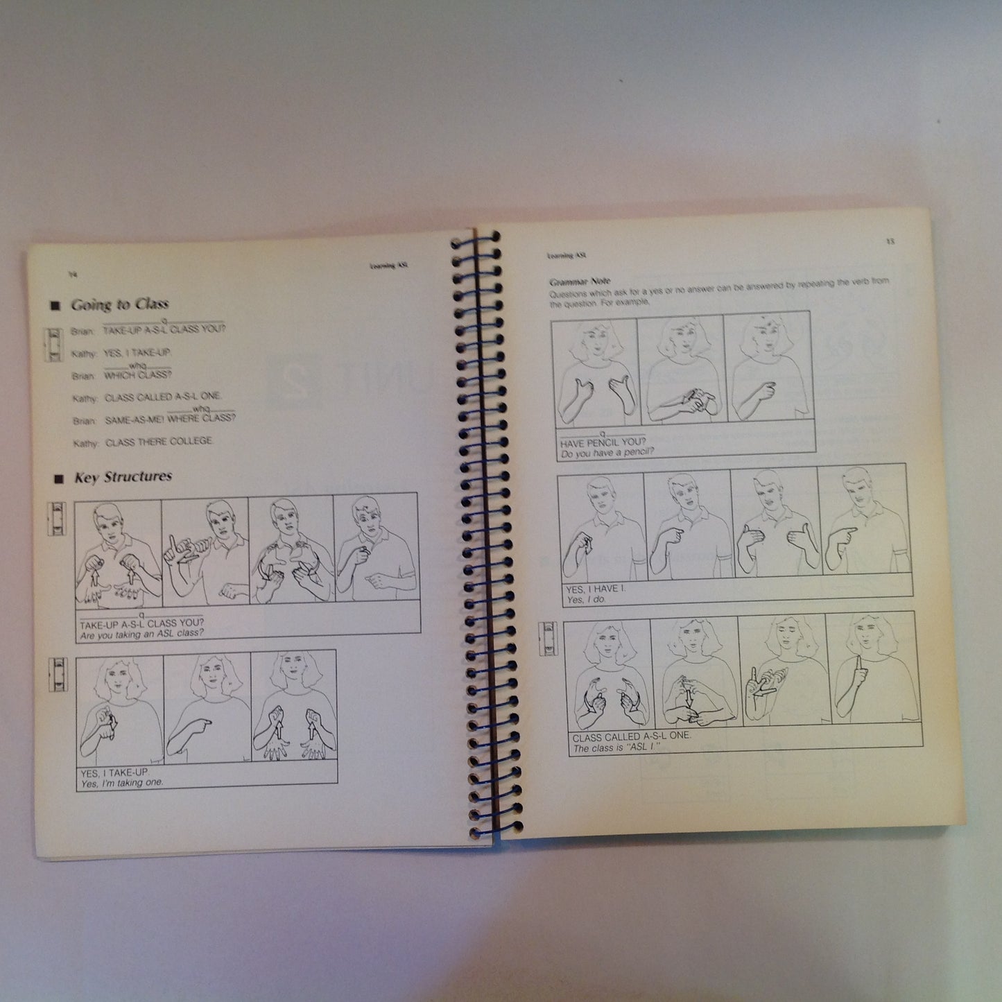 Vintage 1992 Spiral Bound Learning American Sign Language Tom Humphries Carol Padden