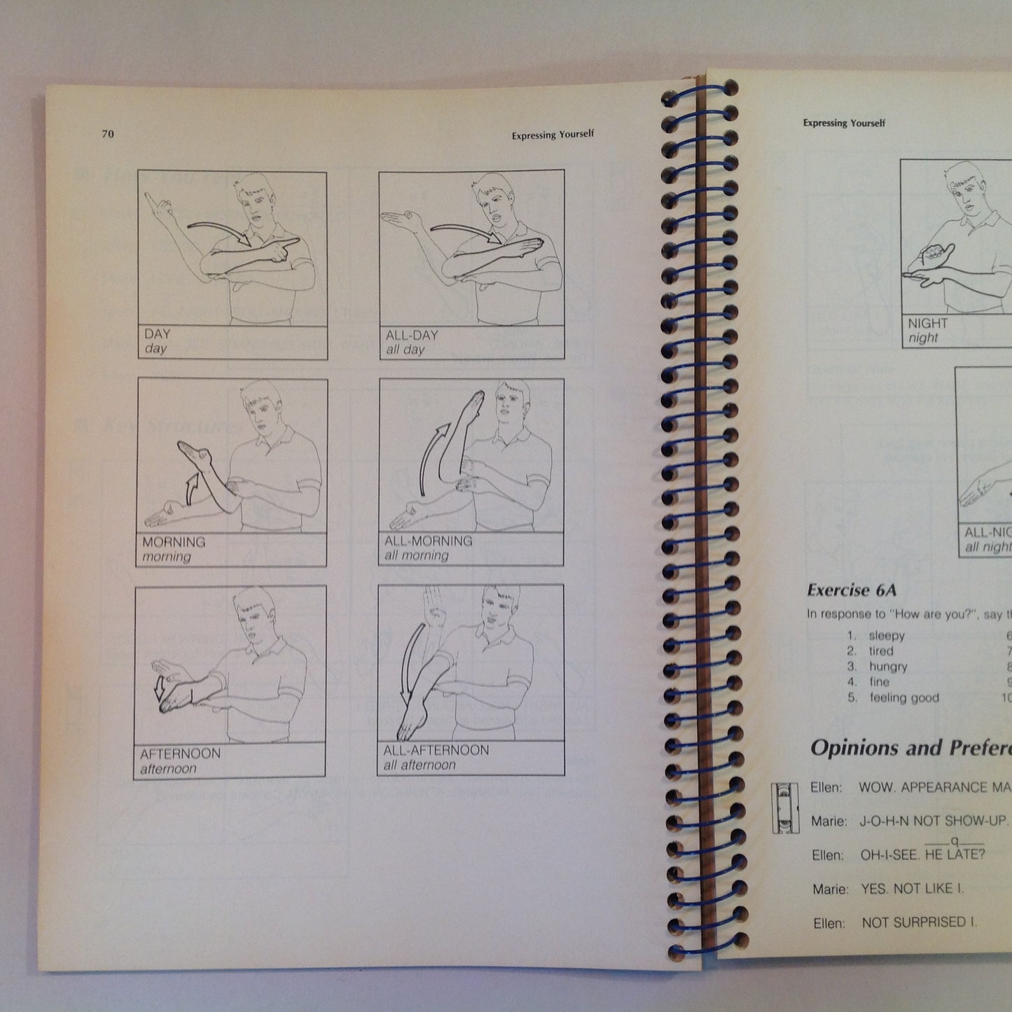 Vintage 1992 Spiral Bound Learning American Sign Language Tom Humphries Carol Padden