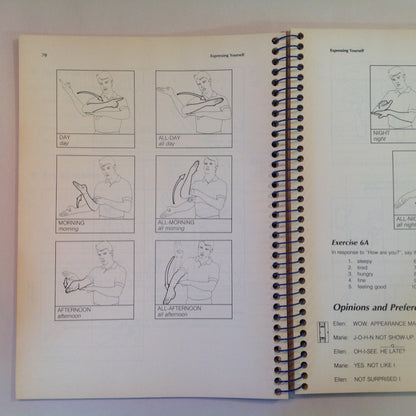 Vintage 1992 Spiral Bound Learning American Sign Language Tom Humphries Carol Padden