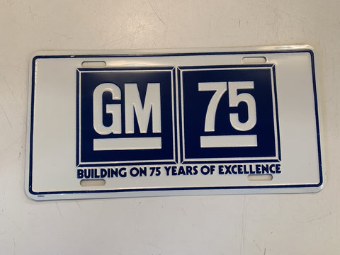 Vintage 1983 GM 75 Year Anniversary License Plate General Motors Excellence Auto