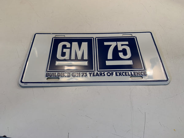 Vintage 1983 GM 75 Year Anniversary License Plate General Motors Excellence Auto