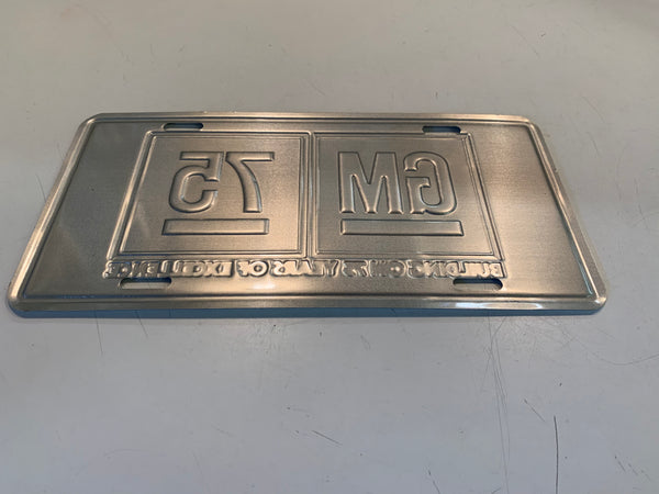 Vintage 1983 GM 75 Year Anniversary License Plate General Motors Excellence Auto