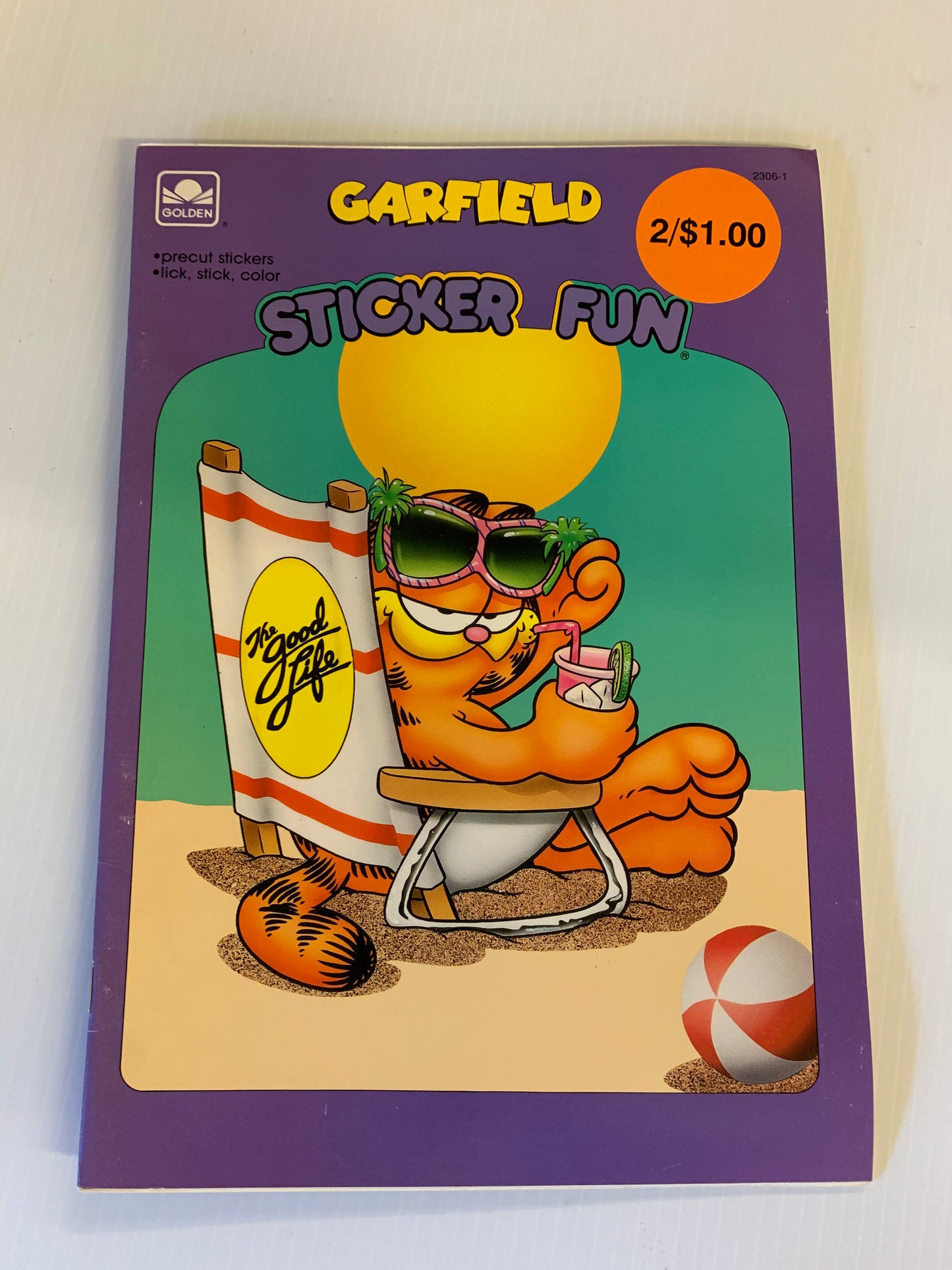 Vintage 1990 Golden Books Garfield Sticker Fun Activity Book