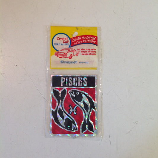 Vintage NOS Prismatix Decal Crystal Cal Red Pisces