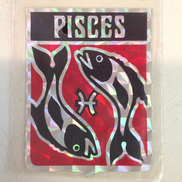 Vintage NOS Prismatix Decal Crystal Cal Red Pisces