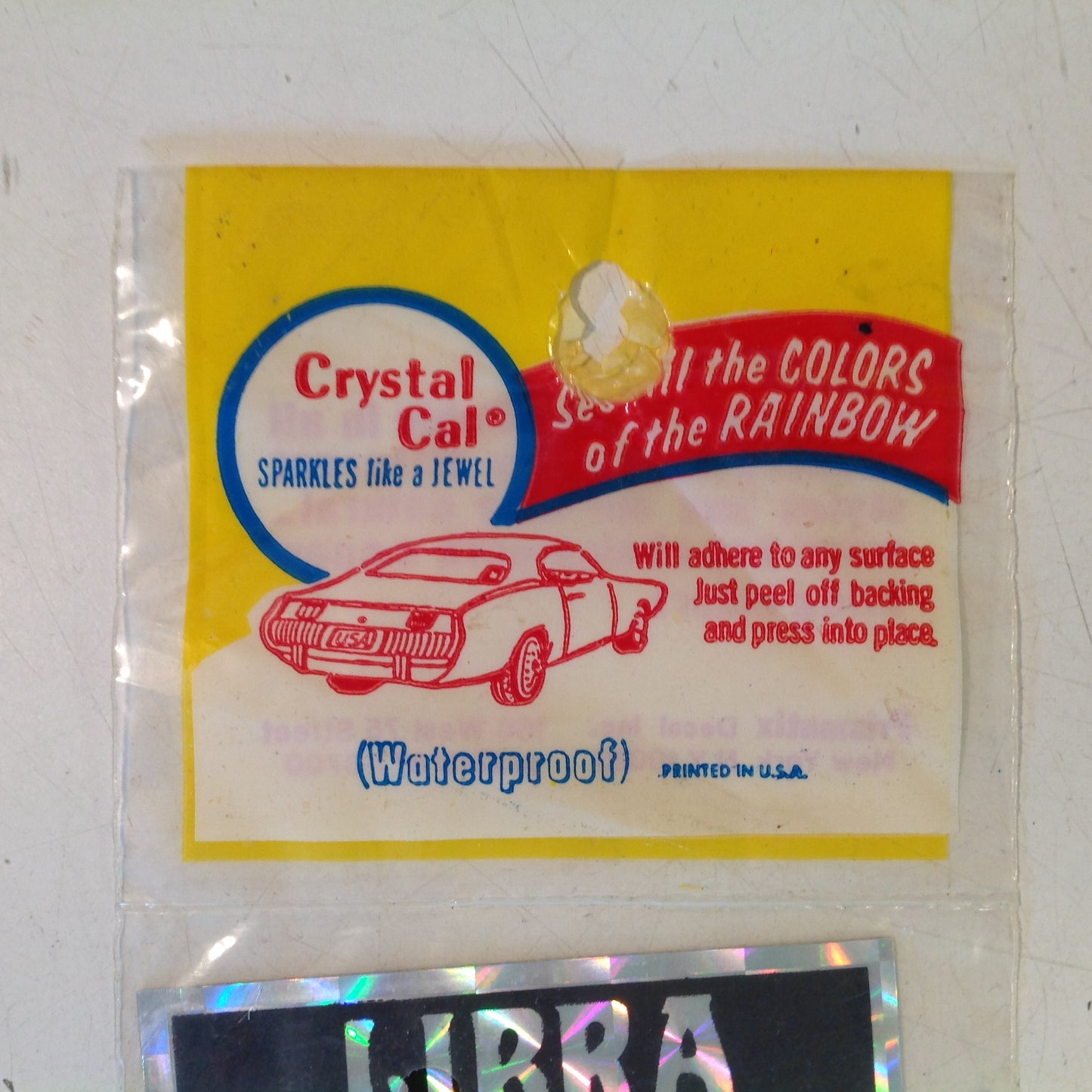 Vintage NOS Prismatix Decal Crystal Cal Red Libra